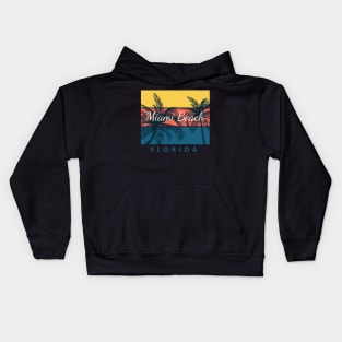 Miami Beach Florida Vintage Kids Hoodie